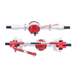 WPL C24 Upgrades Metal Front and Rear Axle Assemblies Silver Red