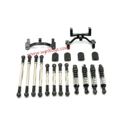 WPL C34 Upgrade Parts Metal Tie Rods, Shocks, Tie Rod Holders Black