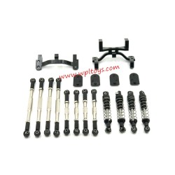 WPL C44 Upgrade Parts Tie Rod, Shock Absorber, Tie Rod Holder black