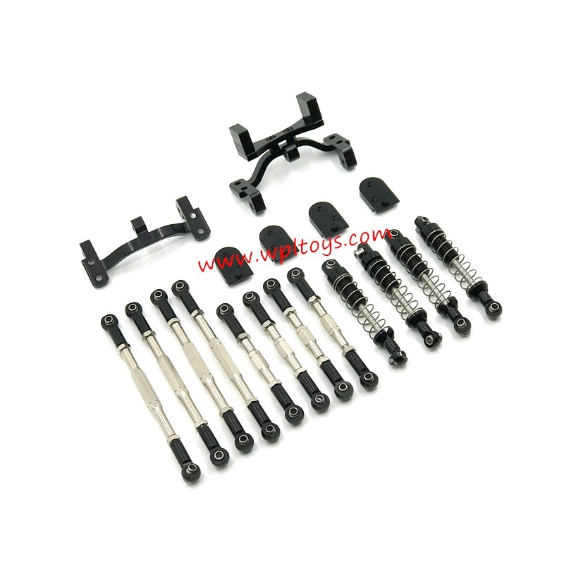 WPL C44 Upgrade Parts Tie Rod, Shock Absorber, Tie Rod Holder black