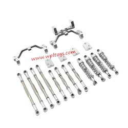 WPL C44 Upgrade Parts Tie Rod, Shock Absorber, Tie Rod Holder silver