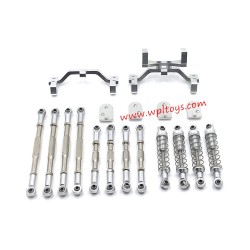 WPL C44 Upgrade Parts Tie Rod, Shock Absorber, Tie Rod Holder silver