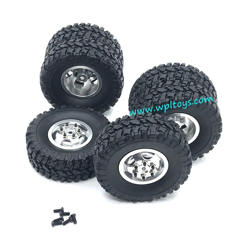 WPL C44 Upgrade Parts Metal Wheel Kit silver