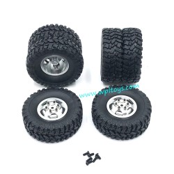 WPL C44 Upgrade Parts Metal Wheel Kit silver