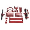 WPL C64 Upgrade Parts Front and Rear Axle Foot Pedals Tie Rods Shock Mounts Servo Mount Set red