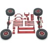 WPL C64 Upgrade Parts Foot Pedals, Hub, Tie Rod, Shock Mount, Servo Mount Kit Red