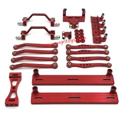 WPL C64 Upgrade Parts Foot Pedal Tie Rod Shock Mount Servo Mount Set red