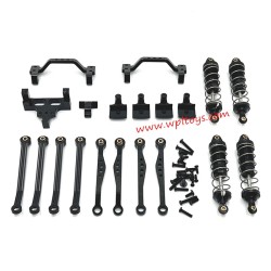 WPL C64 Upgrade Parts Tie Rods, Shock Mount, Tiller Tie Rod Holder, Shock Absorber Black