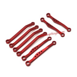 WPL C64 Upgrade Parts Metal Front and Rear Fixed Tie Rods Red