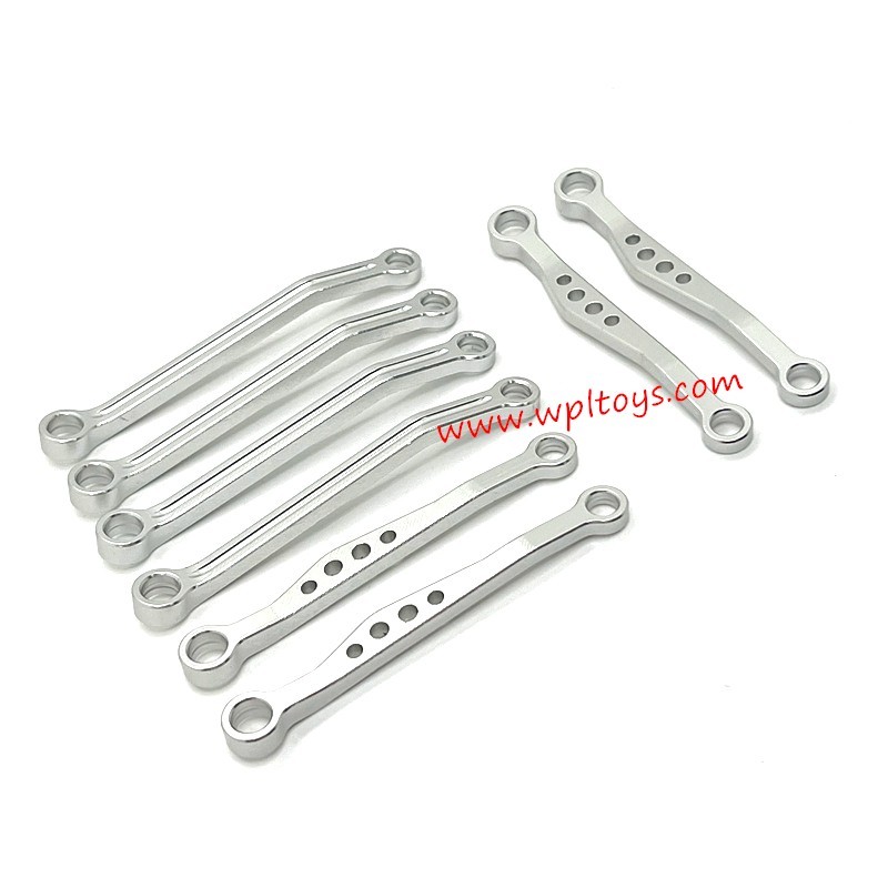WPL C64 Upgrade Parts Metal Front and Rear Fixed Tie Rods Silver