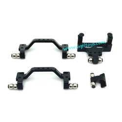 WPL C64 Upgrade Parts Metal Front and Rear Tie Rod Holders, Servo Mount Black