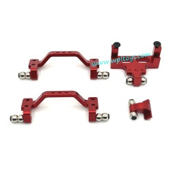 WPL C64 Upgrade Parts Metal Front and Rear Tie Rod Holders, Servo Mount Red