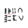 WPL D14 RC Car Upgrade Parts Metal Steering cup, upper/lower swing arm, steering set Black
