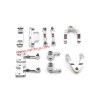 WPL D14 RC Car Upgrade Parts Metal Steering cup, upper/lower swing arm, steering set silver