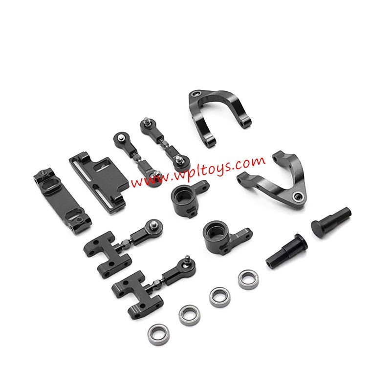 WPL D14 RC Car Upgrades Metal Steering cup, swing arm, steering set black