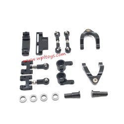 WPL D14 RC Car Upgrades Metal Steering cup, swing arm, steering set black