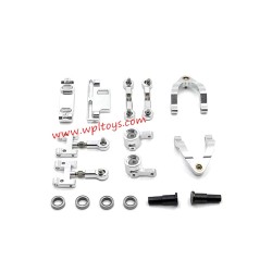 WPL D14 RC Car Upgrades Metal Steering cup, swing arm, steering set silver