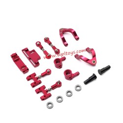 WPL D14 RC Car Upgrades Metal Steering cup, swing arm, steering set red