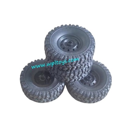 WPL C24 RC Car Parts tires (black wheels)