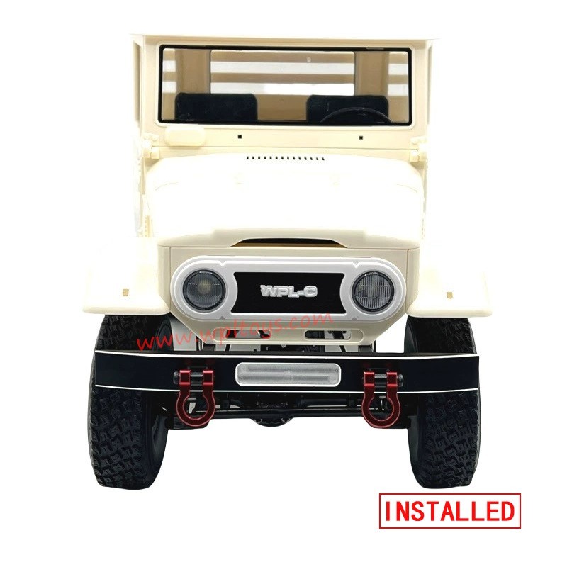 WPL C34 Upgrade Parts Metal Front Bumper installed