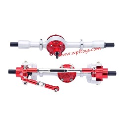 WPL B14 Upgrade Parts Metal Upgrade Front and Rear Axle Assemblies silver red
