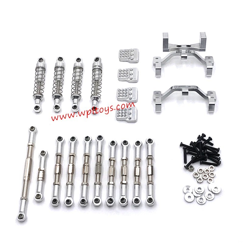 WPL B14 Upgrade Parts Metal Modification Kit silver front WPL B14 Upgrade Parts Metal Modification Kit silver front