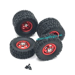 WPL C14 Upgrade Parts Metal Wheels (Front single wheel + rear double wheel) red