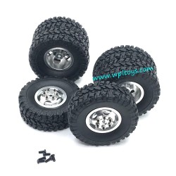WPL C14 Upgrade Parts Metal Wheels (Front single wheel + rear double wheel) silver