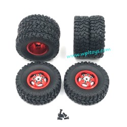 WPL C14 Upgrades Metal Wheels (Front single wheel + rear double wheel) red