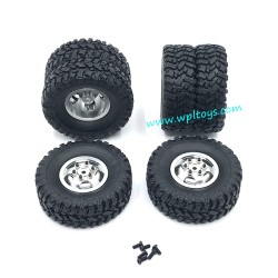 WPL C14 Upgrades Metal Wheels (Front single wheel + rear double wheel) silver
