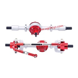 WPL C14 RC Car Upgrades Front and Rear Axle Assemblies Silver Red