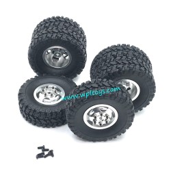 WPL C24 RC Car Upgrades Metal Gravel Wheels Silver