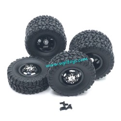 WPL C24 RC Car Upgrades Metal Gravel Wheels black
