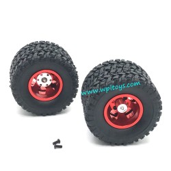 WPL C24 RC Car Upgrade Parts Metal Gravel Wheels red
