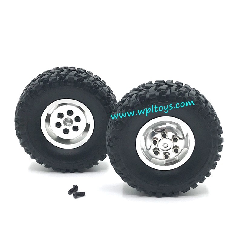 WPL C24 RC Car Upgrade Parts Metal  Wheels silver