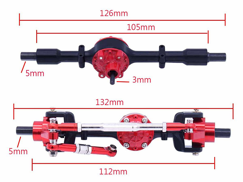 6 WPL B14 Parts Metal Upgrade Front and Rear Axle Assembly 6